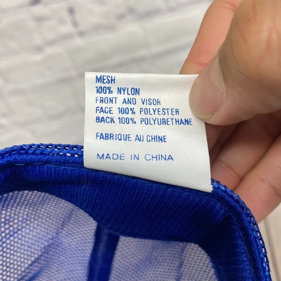 Vintage Hat Cap Snapback Blue C. C. Road Contracting Williams Lake Trucker Mesh - Picture 9 of 9